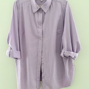Kim Rogers Lavender Casual Button-Down Shirt